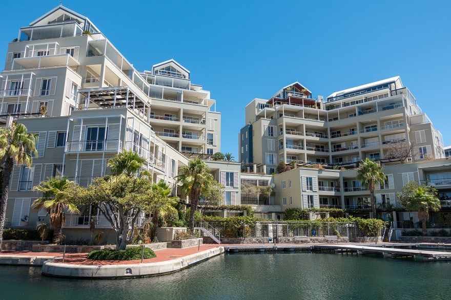 Moving to South Africa - Beautiful apartment building overlooking a marina in Cape Town