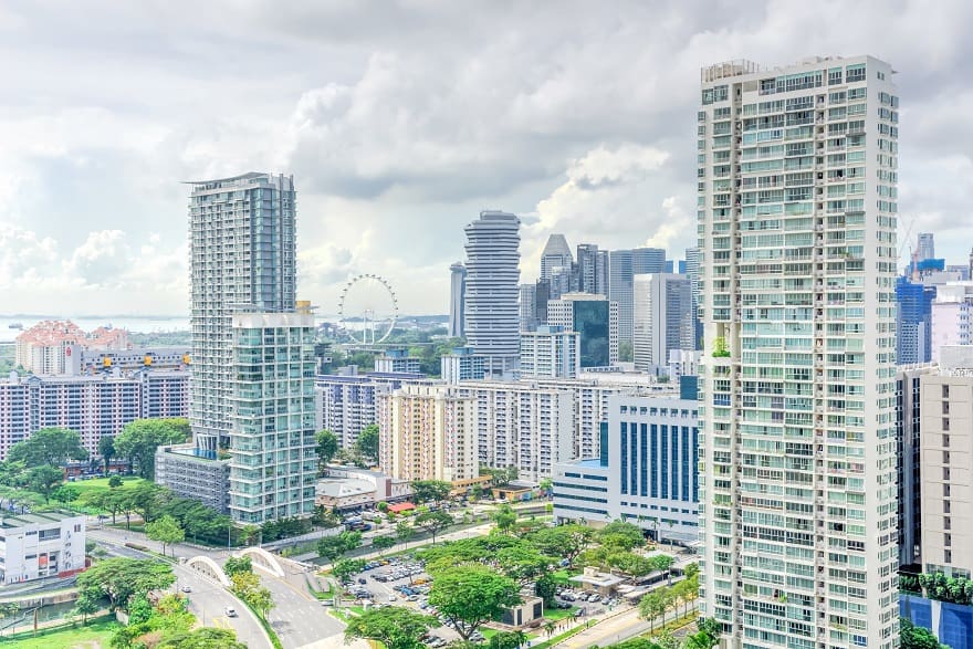 Moving to Singapore - Public residential condominium building complex and downtown skylines at Kallang neighbourhood in Singapore. 