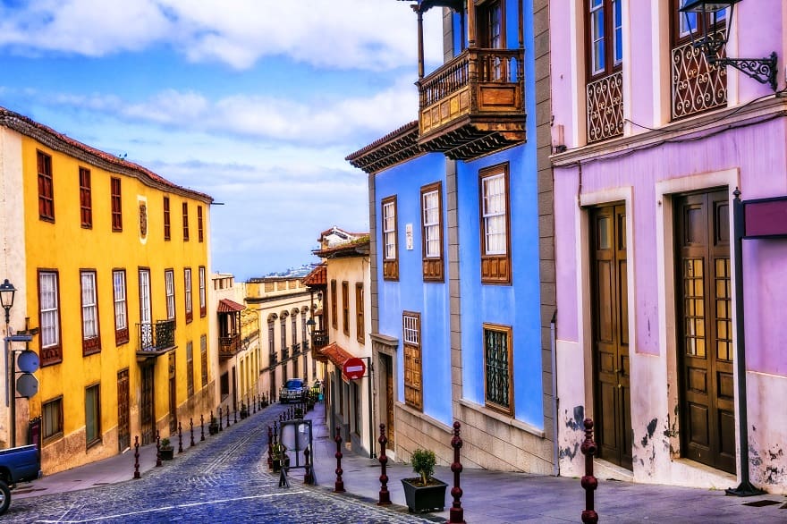 Moving to Spain - traditional colorful town La Orotava. Canaray islands of Spain
