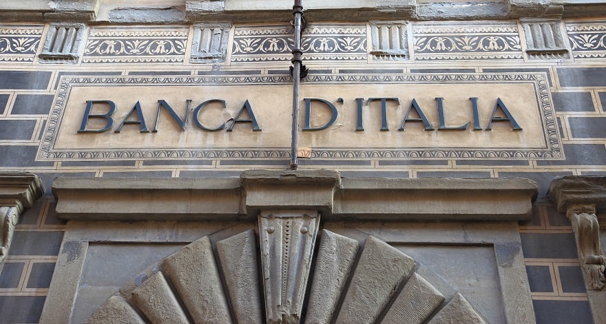 Moving to Italy - Bank of Italy facade in Arezzo, Italy